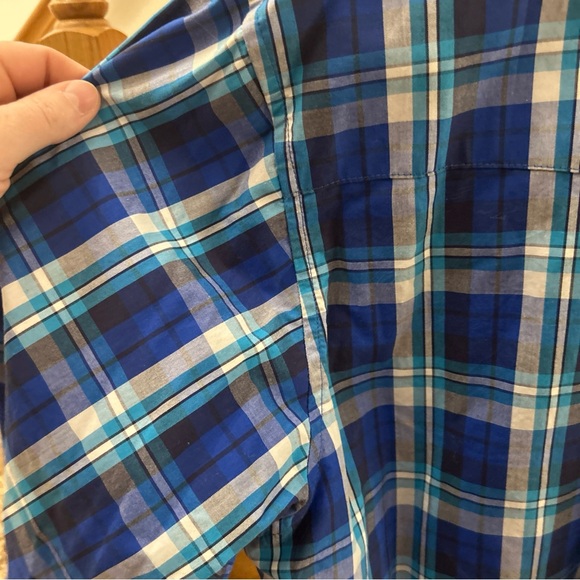 Wrangler Mens Shirts Size XLT Blue Plaid Pearl Snap 2 Front Pockets Long Sleeves - Picture 12 of 14
